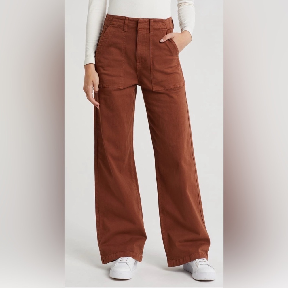 NWT Pistola Nicole High Rise Wide Leg Pants in Spice Terracotta Rust